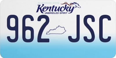 KY license plate 962JSC