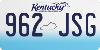 KY license plate 962JSG