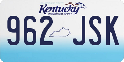 KY license plate 962JSK