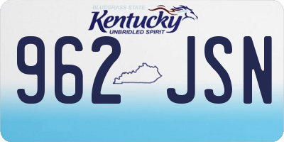 KY license plate 962JSN