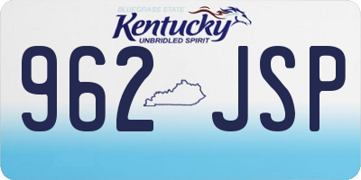 KY license plate 962JSP