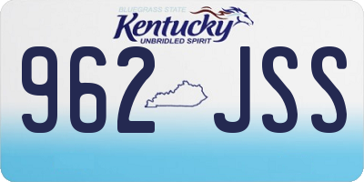 KY license plate 962JSS