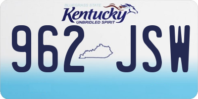 KY license plate 962JSW