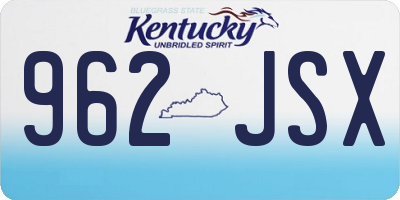 KY license plate 962JSX