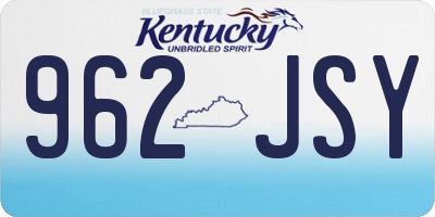 KY license plate 962JSY