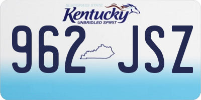 KY license plate 962JSZ