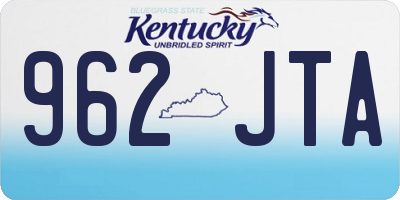 KY license plate 962JTA