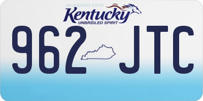 KY license plate 962JTC