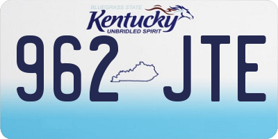 KY license plate 962JTE