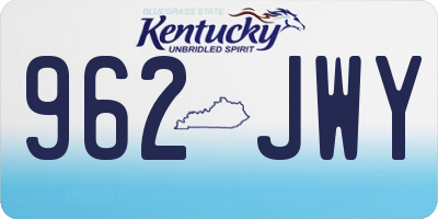 KY license plate 962JWY