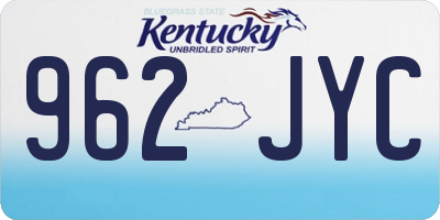 KY license plate 962JYC