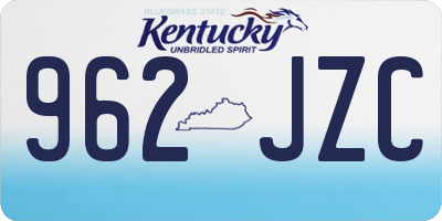 KY license plate 962JZC