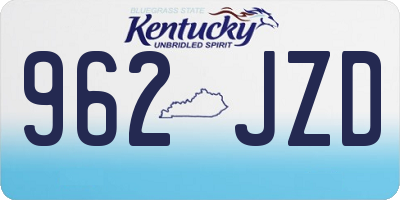 KY license plate 962JZD