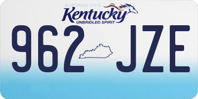 KY license plate 962JZE