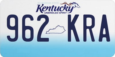 KY license plate 962KRA