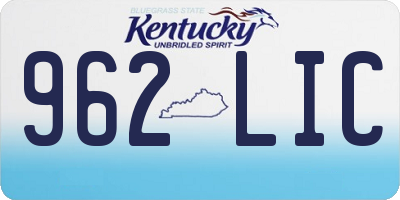 KY license plate 962LIC