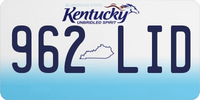 KY license plate 962LID