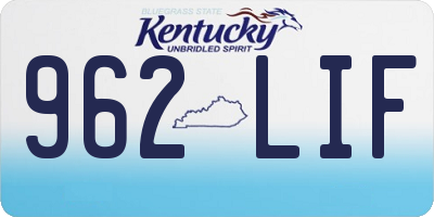 KY license plate 962LIF
