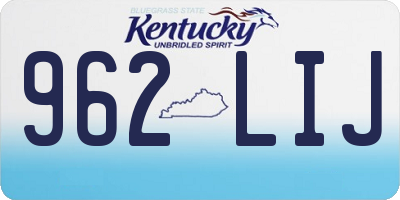 KY license plate 962LIJ