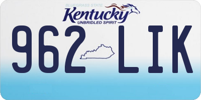 KY license plate 962LIK