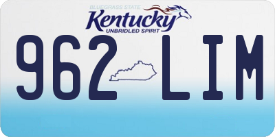KY license plate 962LIM