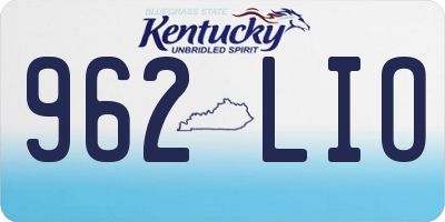 KY license plate 962LIO