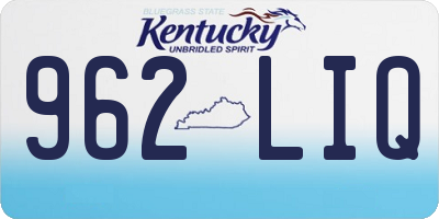 KY license plate 962LIQ