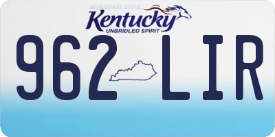 KY license plate 962LIR