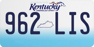 KY license plate 962LIS