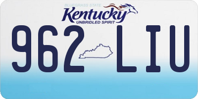 KY license plate 962LIU