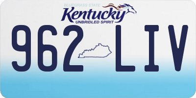 KY license plate 962LIV