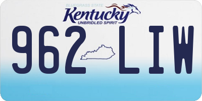 KY license plate 962LIW