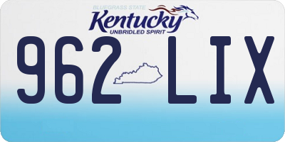 KY license plate 962LIX