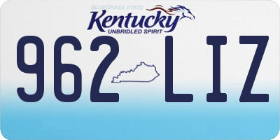 KY license plate 962LIZ