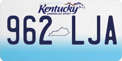 KY license plate 962LJA