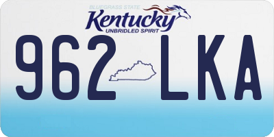 KY license plate 962LKA