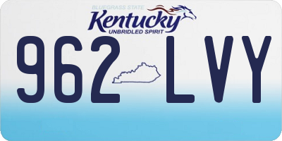 KY license plate 962LVY
