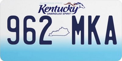 KY license plate 962MKA