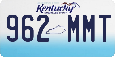KY license plate 962MMT