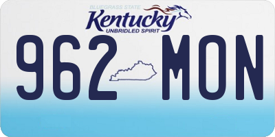 KY license plate 962MON