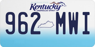KY license plate 962MWI