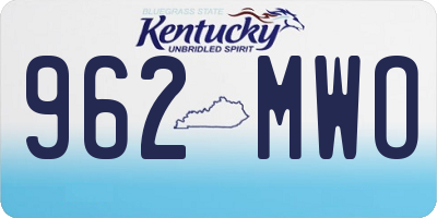KY license plate 962MWO