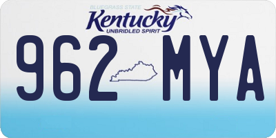 KY license plate 962MYA