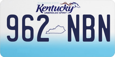 KY license plate 962NBN