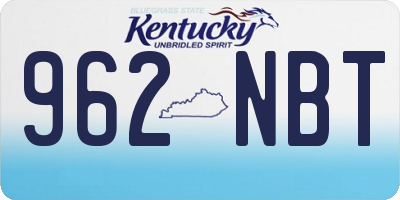 KY license plate 962NBT