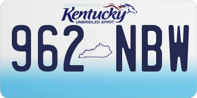 KY license plate 962NBW