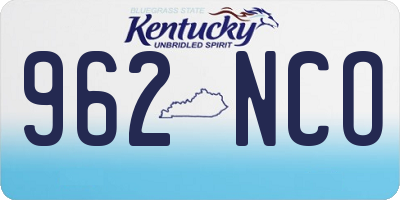 KY license plate 962NCO