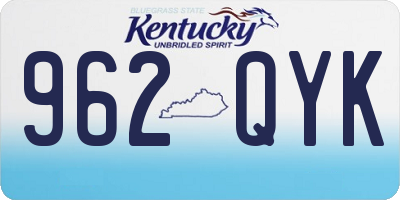 KY license plate 962QYK