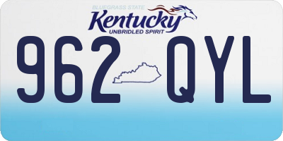 KY license plate 962QYL