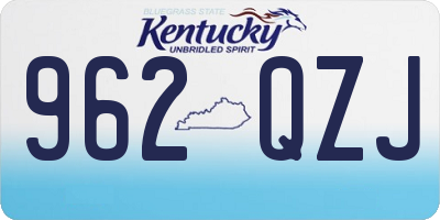 KY license plate 962QZJ